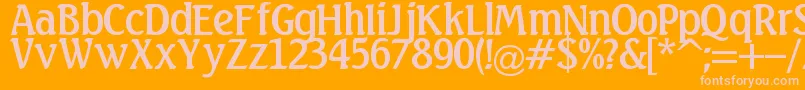 Linda Font – Pink Fonts on Orange Background