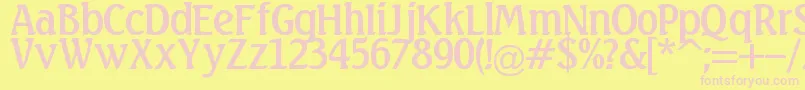 Linda Font – Pink Fonts on Yellow Background