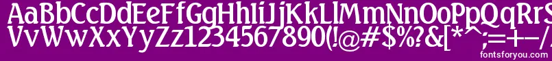 フォントLinda – 紫の背景に白い文字