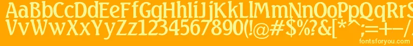 Linda Font – Yellow Fonts on Orange Background