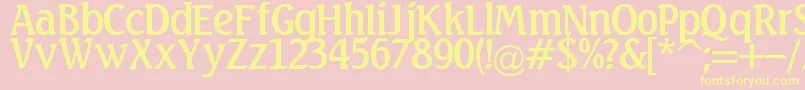 Linda Font – Yellow Fonts on Pink Background