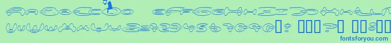 Alieo Font – Blue Fonts on Green Background