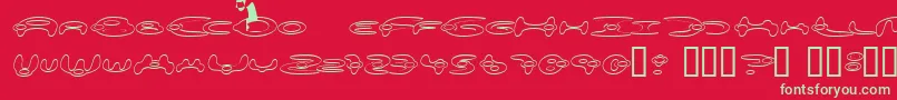 フォントAlieo – 赤い背景に緑の文字
