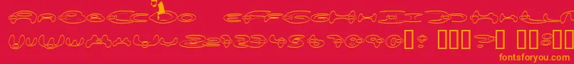 Alieo Font – Orange Fonts on Red Background