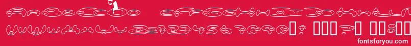 Fonte Alieo – fontes brancas em um fundo vermelho