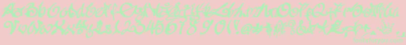 TaggingZher1 Font – Green Fonts on Pink Background