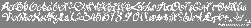 フォントTaggingZher1 – 灰色の背景に白い文字