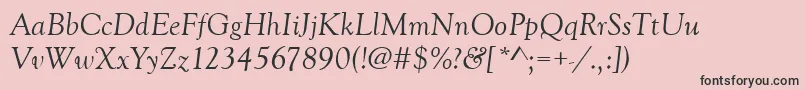 Fonte GoudyOldStyleРљСѓСЂСЃРёРІ – fontes pretas em um fundo rosa