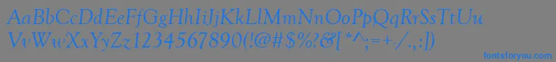 GoudyOldStyleРљСѓСЂСЃРёРІ Font – Blue Fonts on Gray Background