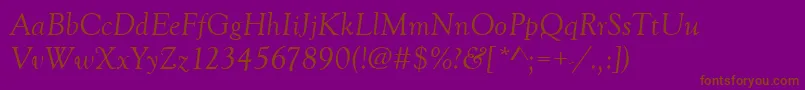 GoudyOldStyleРљСѓСЂСЃРёРІ Font – Brown Fonts on Purple Background