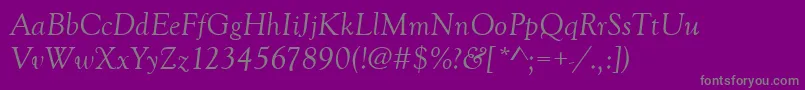 Czcionka GoudyOldStyleРљСѓСЂСЃРёРІ – szare czcionki na fioletowym tle