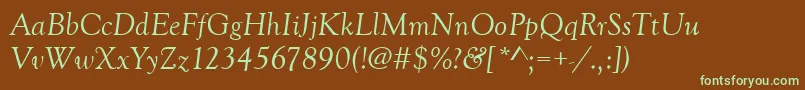 Police GoudyOldStyleРљСѓСЂСЃРёРІ – polices vertes sur fond brun