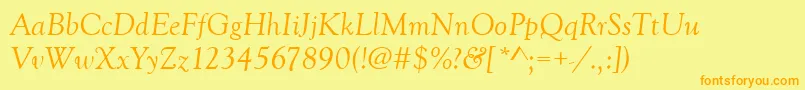 GoudyOldStyleРљСѓСЂСЃРёРІ Font – Orange Fonts on Yellow Background