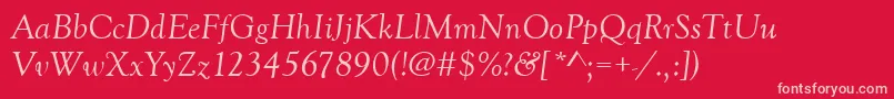 Czcionka GoudyOldStyleРљСѓСЂСЃРёРІ – różowe czcionki na czerwonym tle