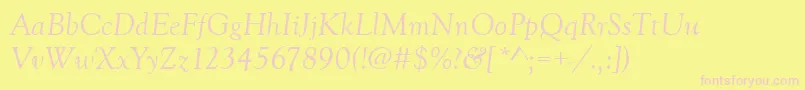 GoudyOldStyleРљСѓСЂСЃРёРІ Font – Pink Fonts on Yellow Background