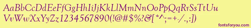 GoudyOldStyleРљСѓСЂСЃРёРІ Font – Purple Fonts on Yellow Background