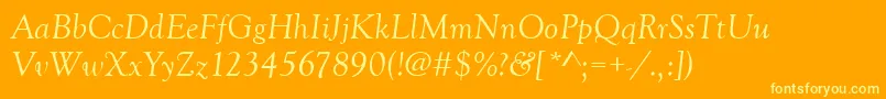 Police GoudyOldStyleРљСѓСЂСЃРёРІ – polices jaunes sur fond orange