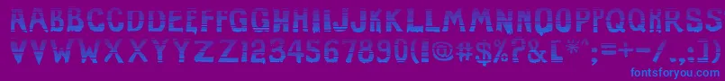 EviloffrankensteinStripped Font – Blue Fonts on Purple Background