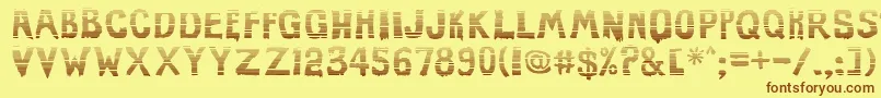 EviloffrankensteinStripped Font – Brown Fonts on Yellow Background