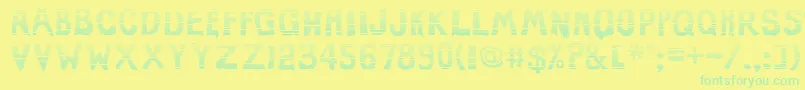 EviloffrankensteinStripped Font – Green Fonts on Yellow Background