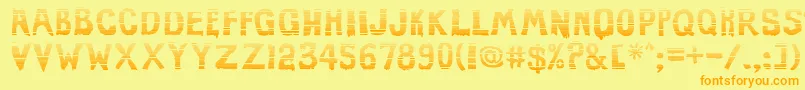 EviloffrankensteinStripped Font – Orange Fonts on Yellow Background