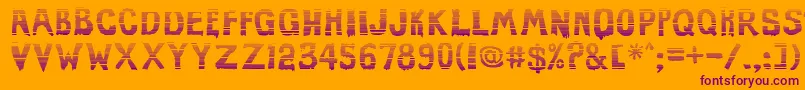 EviloffrankensteinStripped Font – Purple Fonts on Orange Background