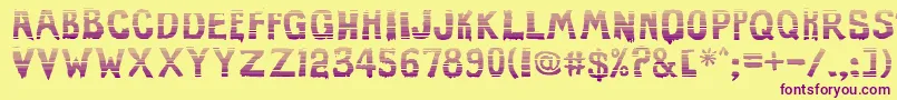 EviloffrankensteinStripped Font – Purple Fonts on Yellow Background