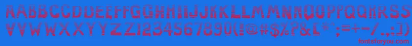 EviloffrankensteinStripped Font – Red Fonts on Blue Background