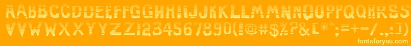 EviloffrankensteinStripped Font – Yellow Fonts on Orange Background