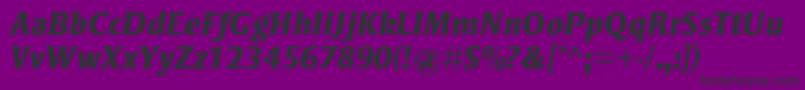 StrayhornmtstdExtraboldit-Schriftart – Schwarze Schriften auf violettem Hintergrund