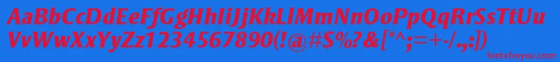 StrayhornmtstdExtraboldit Font – Red Fonts on Blue Background