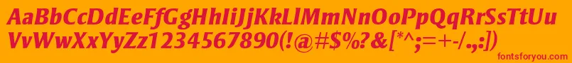 StrayhornmtstdExtraboldit Font – Red Fonts on Orange Background