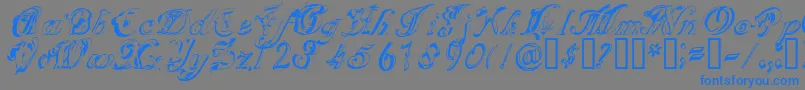 Scripteriagummy-Schriftart – Blaue Schriften auf grauem Hintergrund