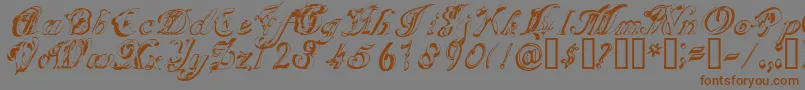 Scripteriagummy-fontti – ruskeat fontit harmaalla taustalla