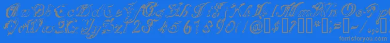 Scripteriagummy-Schriftart – Graue Schriften auf blauem Hintergrund