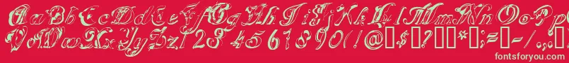 Scripteriagummy Font – Green Fonts on Red Background