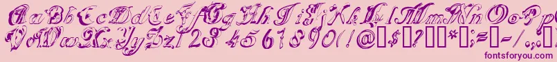 フォントScripteriagummy – ピンクの背景に紫のフォント