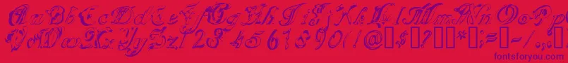 Scripteriagummy Font – Purple Fonts on Red Background
