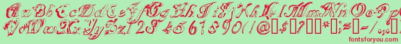 Scripteriagummy Font – Red Fonts on Green Background