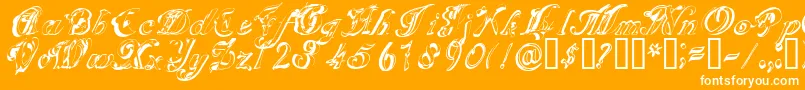 フォントScripteriagummy – オレンジの背景に白い文字