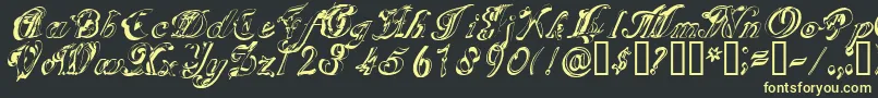 Scripteriagummy Font – Yellow Fonts on Black Background