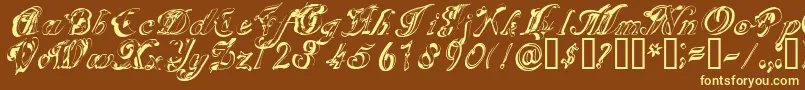 Scripteriagummy Font – Yellow Fonts on Brown Background