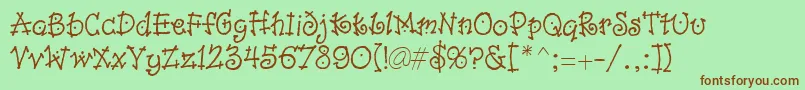 Isabelle Font – Brown Fonts on Green Background