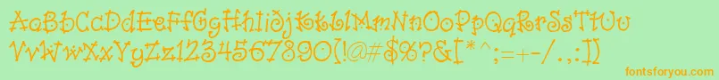 Isabelle Font – Orange Fonts on Green Background