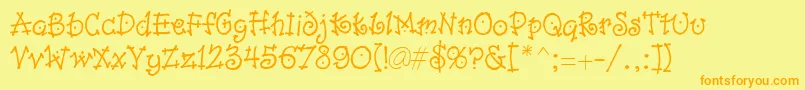 Isabelle Font – Orange Fonts on Yellow Background