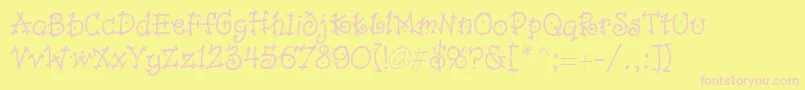 Isabelle Font – Pink Fonts on Yellow Background