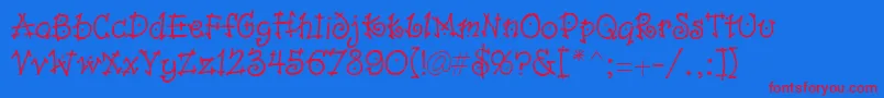 Isabelle Font – Red Fonts on Blue Background