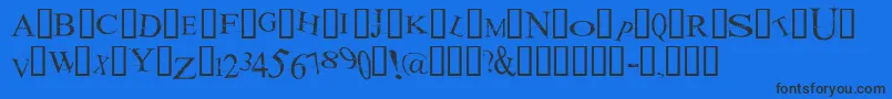Akoom-fontti – mustat fontit sinisellä taustalla