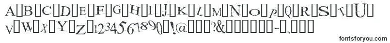 Akoom-fontti – vääristyneet fontit