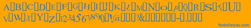 Akoom Font – Blue Fonts on Orange Background